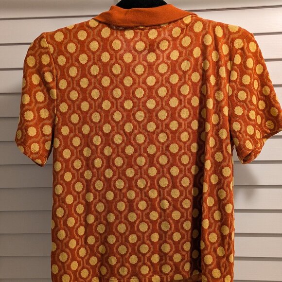 Orange and Maize Industry Knit Top with Button Detail and Collar - Picture 7 of 7